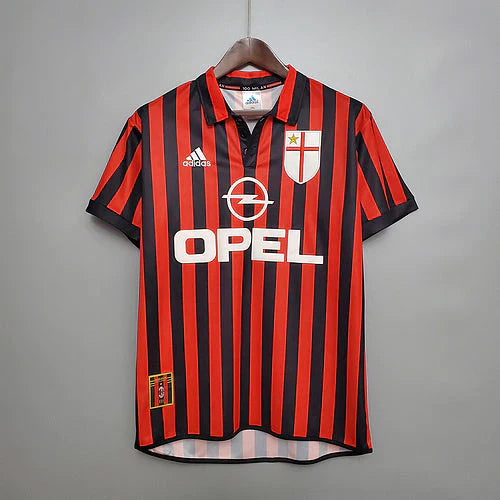 Camisa Milan Retrô 1999/2000 Vermelha e Preta - Adidas